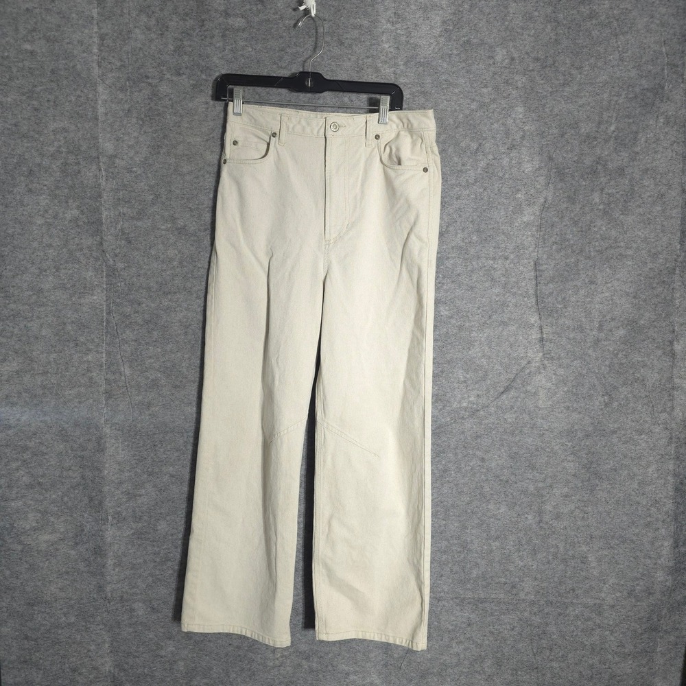 Rowan Canvas Pants Mens 29 Cream Straight Leg Utility Workwear Trousers Stretch